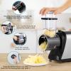 image250W Electric Cheese Grater 5in1 Grater Shredder for SlicingShreddingGrinding 5 Blades with OneTouch Control Salad Maker for Block Cheese Fruits Vegetables BPAFree Easy to CleanFine