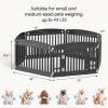 imageDog Playpen 4Panel 24quot  Safe ampamp Secure IndoorOutdoor Pet Fence  Folding ampamp Portable  35 x 35 x 24IN Ideal for Small to Medium Dogs  Easy to Clean WhiteBlack