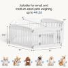 imageDog Playpen 4Panel 24quot  Safe ampamp Secure IndoorOutdoor Pet Fence  Folding ampamp Portable  35 x 35 x 24IN Ideal for Small to Medium Dogs  Easy to Clean WhiteWhite