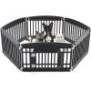 imageDog Playpen 4Panel 24quot  Safe ampamp Secure IndoorOutdoor Pet Fence  Folding ampamp Portable  35 x 35 x 24IN Ideal for Small to Medium Dogs  Easy to Clean WhiteBlack