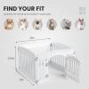 imageDog Playpen 4Panel 24quot  Safe ampamp Secure IndoorOutdoor Pet Fence  Folding ampamp Portable  35 x 35 x 24IN Ideal for Small to Medium Dogs  Easy to Clean WhiteWhite