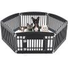imageDog Playpen 4Panel 24quot  Safe ampamp Secure IndoorOutdoor Pet Fence  Folding ampamp Portable  35 x 35 x 24IN Ideal for Small to Medium Dogs  Easy to Clean WhiteBlack