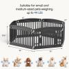 imageDog Playpen 4Panel 24quot  Safe ampamp Secure IndoorOutdoor Pet Fence  Folding ampamp Portable  35 x 35 x 24IN Ideal for Small to Medium Dogs  Easy to Clean WhiteBlack