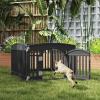 imageDog Playpen 4Panel 24quot  Safe ampamp Secure IndoorOutdoor Pet Fence  Folding ampamp Portable  35 x 35 x 24IN Ideal for Small to Medium Dogs  Easy to Clean WhiteBlack