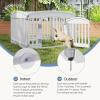 imageDog Playpen 4Panel 24quot  Safe ampamp Secure IndoorOutdoor Pet Fence  Folding ampamp Portable  35 x 35 x 24IN Ideal for Small to Medium Dogs  Easy to Clean WhiteWhite