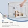 imageDog Playpen 4Panel 24quot  Safe ampamp Secure IndoorOutdoor Pet Fence  Folding ampamp Portable  35 x 35 x 24IN Ideal for Small to Medium Dogs  Easy to Clean WhiteWhite