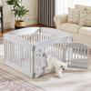imageDog Playpen 4Panel 24quot  Safe ampamp Secure IndoorOutdoor Pet Fence  Folding ampamp Portable  35 x 35 x 24IN Ideal for Small to Medium Dogs  Easy to Clean WhiteWhite