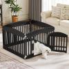 imageDog Playpen 4Panel 24quot  Safe ampamp Secure IndoorOutdoor Pet Fence  Folding ampamp Portable  35 x 35 x 24IN Ideal for Small to Medium Dogs  Easy to Clean WhiteBlack