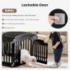 imageDog Playpen 4Panel 24quot  Safe ampamp Secure IndoorOutdoor Pet Fence  Folding ampamp Portable  35 x 35 x 24IN Ideal for Small to Medium Dogs  Easy to Clean WhiteBlack