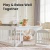 imageDog Playpen 4Panel 24quot  Safe ampamp Secure IndoorOutdoor Pet Fence  Folding ampamp Portable  35 x 35 x 24IN Ideal for Small to Medium Dogs  Easy to Clean WhiteWhite
