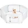 imageDog Playpen 4Panel 24quot  Safe ampamp Secure IndoorOutdoor Pet Fence  Folding ampamp Portable  35 x 35 x 24IN Ideal for Small to Medium Dogs  Easy to Clean WhiteWhite