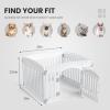 imageDog Playpen 4Panel 24quot  Safe ampamp Secure IndoorOutdoor Pet Fence  Folding ampamp Portable  35 x 35 x 24IN Ideal for Small to Medium Dogs  Easy to Clean WhiteWhite