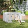 imageDog Playpen 4Panel 24quot  Safe ampamp Secure IndoorOutdoor Pet Fence  Folding ampamp Portable  35 x 35 x 24IN Ideal for Small to Medium Dogs  Easy to Clean WhiteWhite