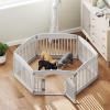 imageDog Playpen 4Panel 24quot  Safe ampamp Secure IndoorOutdoor Pet Fence  Folding ampamp Portable  35 x 35 x 24IN Ideal for Small to Medium Dogs  Easy to Clean WhiteWhite