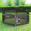 imageDog Playpen 4Panel 24quot  Safe ampamp Secure IndoorOutdoor Pet Fence  Folding ampamp Portable  35 x 35 x 24IN Ideal for Small to Medium Dogs  Easy to Clean WhiteBlack