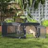 imageDog Playpen 4Panel 24quot  Safe ampamp Secure IndoorOutdoor Pet Fence  Folding ampamp Portable  35 x 35 x 24IN Ideal for Small to Medium Dogs  Easy to Clean WhiteBlack