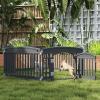 imageDog Playpen 4Panel 24quot  Safe ampamp Secure IndoorOutdoor Pet Fence  Folding ampamp Portable  35 x 35 x 24IN Ideal for Small to Medium Dogs  Easy to Clean WhiteBlack