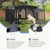 imageDog Playpen 4Panel 24quot  Safe ampamp Secure IndoorOutdoor Pet Fence  Folding ampamp Portable  35 x 35 x 24IN Ideal for Small to Medium Dogs  Easy to Clean WhiteBlack