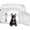 imageDog Playpen 4Panel 24quot  Safe ampamp Secure IndoorOutdoor Pet Fence  Folding ampamp Portable  35 x 35 x 24IN Ideal for Small to Medium Dogs  Easy to Clean WhiteWhite