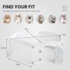 imageDog Playpen 4Panel 24quot  Safe ampamp Secure IndoorOutdoor Pet Fence  Folding ampamp Portable  35 x 35 x 24IN Ideal for Small to Medium Dogs  Easy to Clean WhiteWhite
