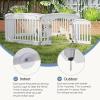 imageDog Playpen 4Panel 24quot  Safe ampamp Secure IndoorOutdoor Pet Fence  Folding ampamp Portable  35 x 35 x 24IN Ideal for Small to Medium Dogs  Easy to Clean WhiteWhite