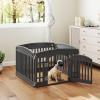 imageDog Playpen 4Panel 24quot  Safe ampamp Secure IndoorOutdoor Pet Fence  Folding ampamp Portable  35 x 35 x 24IN Ideal for Small to Medium Dogs  Easy to Clean WhiteBlack