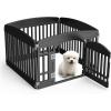 imageDog Playpen 4Panel 24quot  Safe ampamp Secure IndoorOutdoor Pet Fence  Folding ampamp Portable  35 x 35 x 24IN Ideal for Small to Medium Dogs  Easy to Clean WhiteBlack