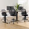 imageDrafting Chair for Standing Desk Counter Height Adjustable Flipup Arms Ergonomic Mid Back Mesh Rolling Work Swivel Office Computer Chairs with Wheels GreyBlack