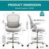imageDrafting Chair for Standing Desk Counter Height Adjustable Flipup Arms Ergonomic Mid Back Mesh Rolling Work Swivel Office Computer Chairs with Wheels GreyGrey