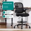 imageDrafting Chair for Standing Desk Counter Height Adjustable Flipup Arms Ergonomic Mid Back Mesh Rolling Work Swivel Office Computer Chairs with Wheels GreyBlack