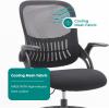 imageDrafting Chair for Standing Desk Counter Height Adjustable Flipup Arms Ergonomic Mid Back Mesh Rolling Work Swivel Office Computer Chairs with Wheels GreyBlack