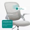 imageDrafting Chair for Standing Desk Counter Height Adjustable Flipup Arms Ergonomic Mid Back Mesh Rolling Work Swivel Office Computer Chairs with Wheels GreyGrey