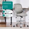 imageDrafting Chair for Standing Desk Counter Height Adjustable Flipup Arms Ergonomic Mid Back Mesh Rolling Work Swivel Office Computer Chairs with Wheels GreyGrey