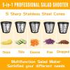 imageElectric Cheese Grater 250W Salad Maker 5 Different Blades for SlicingShreddingGrinding OneTouch Control Compact Kitchen Shredder for Block Cheese Vegetables Fruit BPAFree Easy to Clean