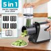 imageElectric Cheese Grater 250W Salad Maker 5 Different Shapes of Blades for ShreddingSlicingGrinding Compact Kitchen Electric Slicer Shredder for Block Cheese Vegetables Fruit Carrots