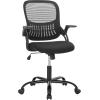 imageHome Office Computer Desk Chair Ergonomic MidBack Mesh Swivel Rolling Work with Wheels Comfortable Lumbar Support Comfy Arms Bedroom Study Dorm Student AdultsNight Black