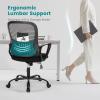 imageHome Office Computer Desk Chair Ergonomic MidBack Mesh Swivel Rolling Work with Wheels Comfortable Lumbar Support Comfy Arms Bedroom Study Dorm Student AdultsNight Black