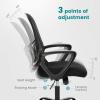 imageHome Office Computer Desk Chair Ergonomic MidBack Mesh Swivel Rolling Work with Wheels Comfortable Lumbar Support Comfy Arms Bedroom Study Dorm Student AdultsNight Black