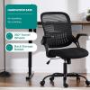 imageHome Office Computer Desk Chair Ergonomic MidBack Mesh Swivel Rolling Work with Wheels Comfortable Lumbar Support Comfy Arms Bedroom Study Dorm Student AdultsNight Black