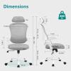 imageHome Office Desk Chair Ergonomic Computer HighBack Mesh Rolling Work Task Chairs with Wheels and Adjustable Headrests Comfy Lumbar Support Armrest for BedroomGrey