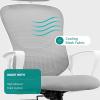 imageHome Office Desk Chair Ergonomic Computer HighBack Mesh Rolling Work Task Chairs with Wheels and Adjustable Headrests Comfy Lumbar Support Armrest for BedroomGrey