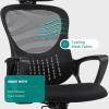 imageHome Office Desk Chair Ergonomic Computer HighBack Mesh Rolling Work Task Chairs with Wheels and Adjustable Headrests Comfy Lumbar Support Armrest for BedroomBlack