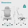 imageHome Office Desk Chair Ergonomic Computer HighBack Mesh Rolling Work Task Chairs with Wheels and Adjustable Headrests Comfy Lumbar Support Armrest for BedroomGrey