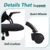 imageHome Office Desk Chair Ergonomic Computer HighBack Mesh Rolling Work Task Chairs with Wheels and Adjustable Headrests Comfy Lumbar Support Armrest for BedroomBlack