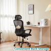 imageHome Office Desk Chair Ergonomic Computer HighBack Mesh Rolling Work Task Chairs with Wheels and Adjustable Headrests Comfy Lumbar Support Armrest for BedroomBlack