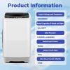 imageNictemaw 178Lbs Portable Washing Machine 24 Cuft Compact FullAutomatic Washer with Drain Pump 8 Water Level ampamp 10 Programs Portable Washer and Dryer for Home Apartment RV Dorms178 LbsWhite Grey