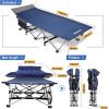 imageNictemaw Camping Cot  Folding Camping Cots for Sleeping Quality Portable 900 LBS Heavy Duty Double Layer Oxford Camping Cots for Adults ampamp Kids Portable Travel Camp Cots for CampOfficeHome  Blue