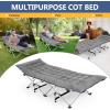 imageNictemaw Camping Cots for Adults with 3 Inch Extra Thick Mattress Cots for Sleeping 900 LBS Folding Cot with Mattress Heavy Duty Sleeping Cots Camping Bed for Home Office Outdoor Gray