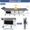 imageNictemaw Camping Cots for Adults with 3 Inch Extra Thick Mattress Cots for Sleeping 900 LBS Folding Cot with Mattress Heavy Duty Sleeping Cots Camping Bed for Home Office Outdoor Gray