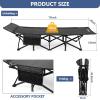 imageNictemaw Camping Cots with Mattress 900lbs Double Layer Oxford Sleeping Cots for Adults Portable Folding Cots Lightweight Stable Durable Outdoor Home Office